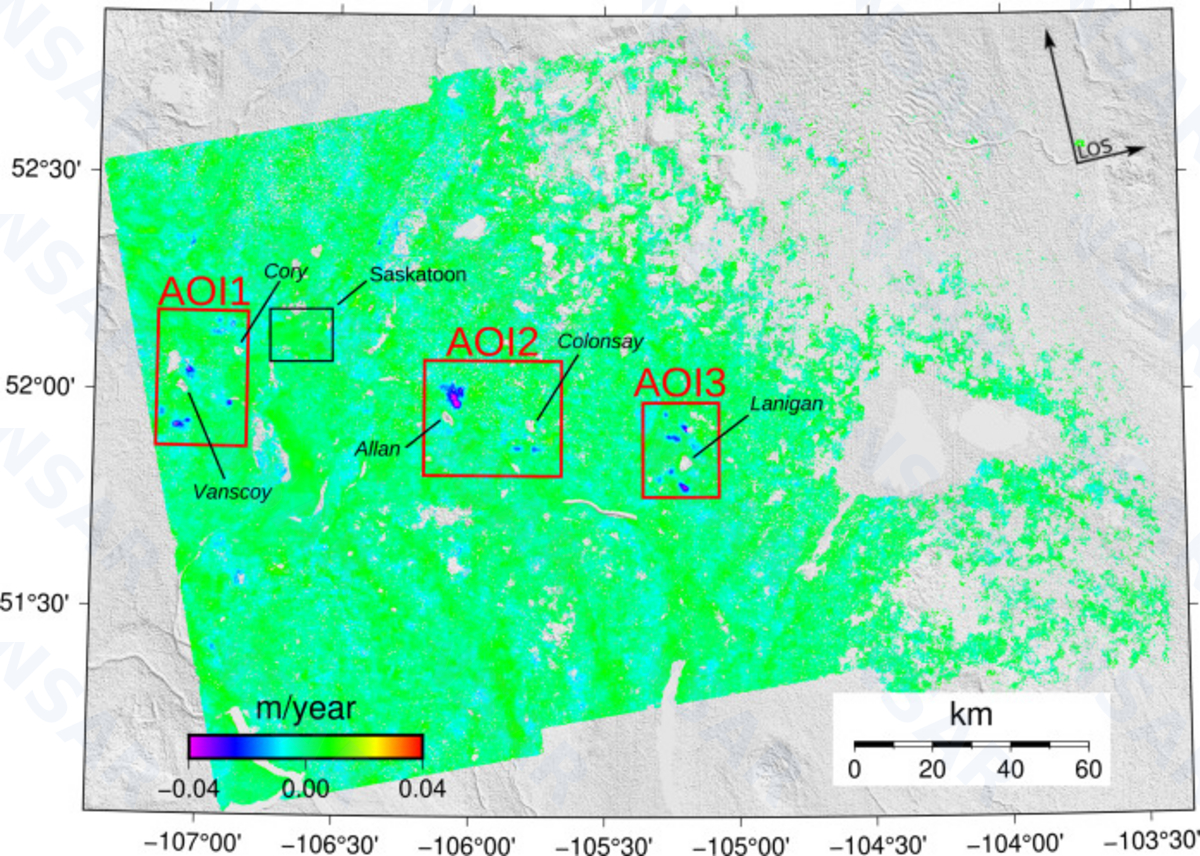 Potash mine subsidence InSAR monitoring — Canada